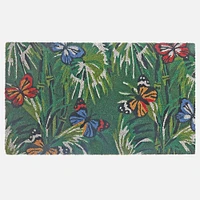 Coir Door Mat - Butterfly Floral 