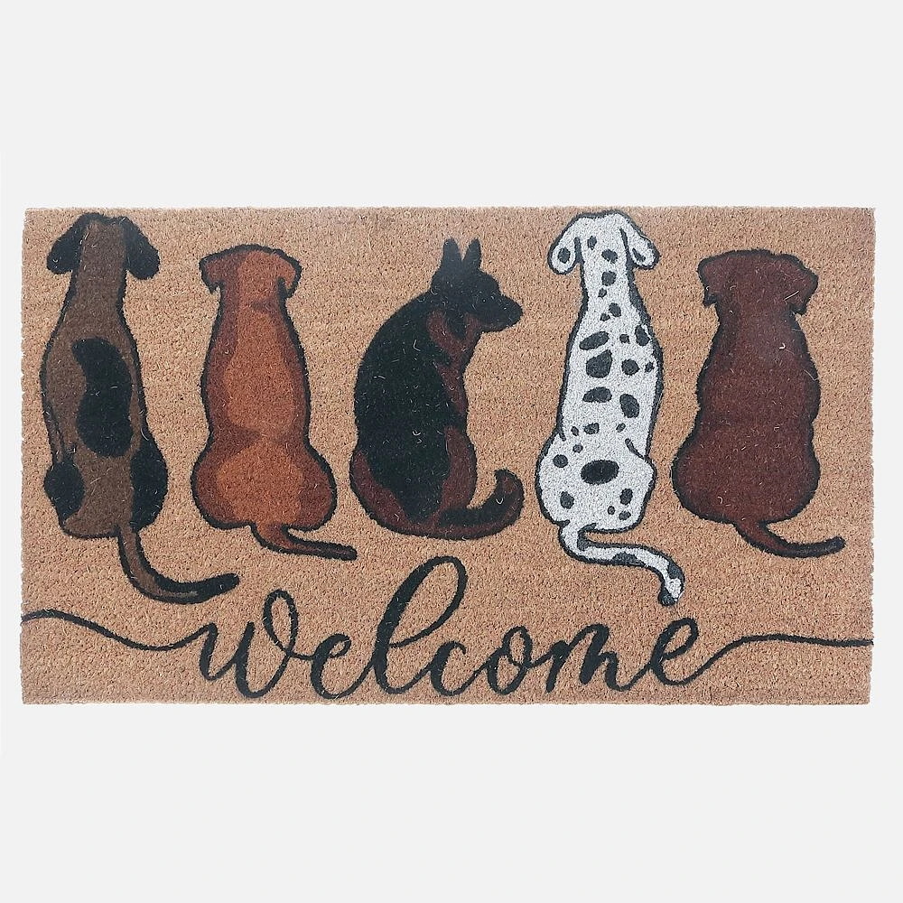 Coir Door Mat - Dog Welcome 