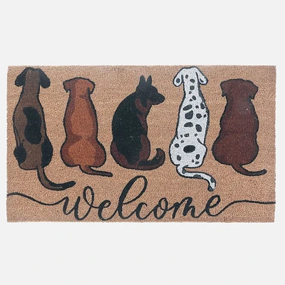 Coir Door Mat - Dog Welcome 