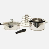 Starfrit The Rock T-Lock Stainless Steel Cookware Set, 12 Pieces