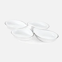 Grace Set Of 2 Clear/White Interlocking Dishes