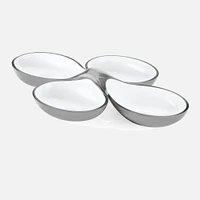 Grace Set Of 2 Grey/White Interlocking Dishes