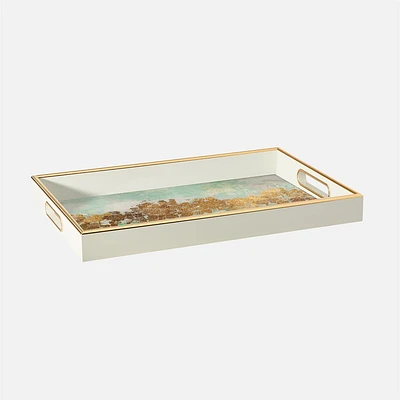Savoy Rectangle Gold Trim Tray 15.75" by Torre & Tagus