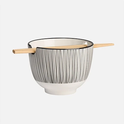 Set of 2 Kiri Noodle Bowls 5" with Chopsticks by Torre & Tagus