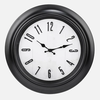 Wall Clock Antique Black trim with white face and bold black numbers