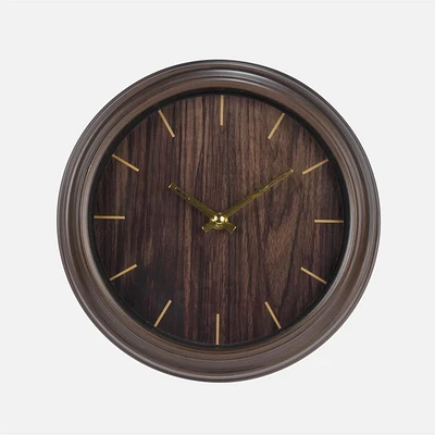 Wall Clock With Wooden Dial - Brown