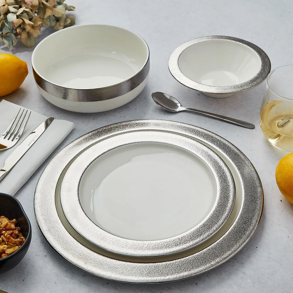 Brilliant Glory Silver -Piece Dinnerware Set