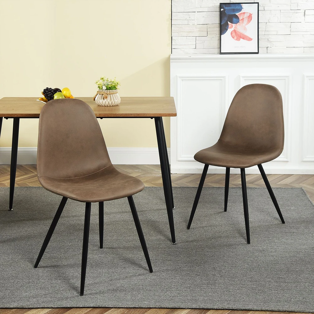 Ensemble de chaises de salle à manger modernes marron