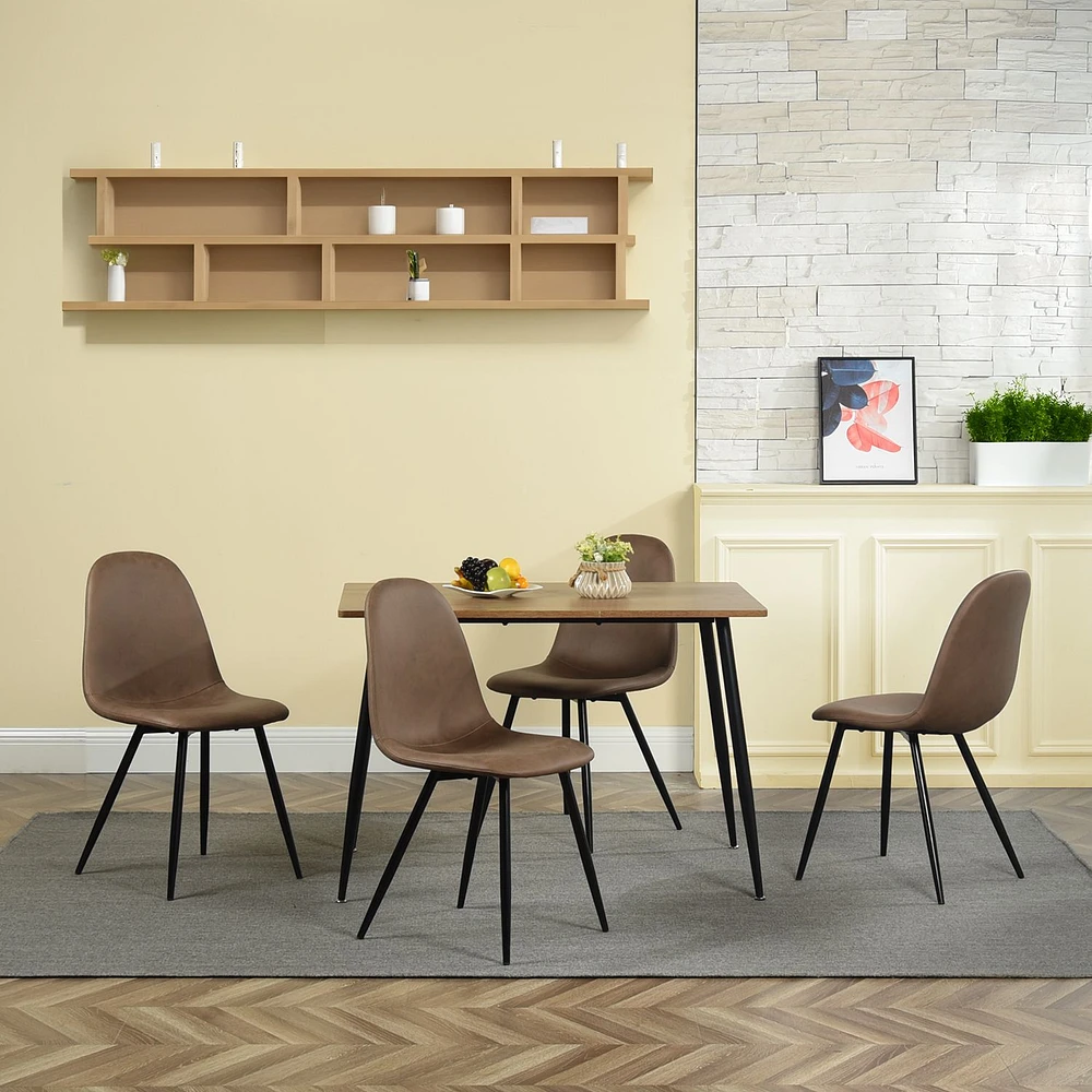 Maison Classique Set of 4 Modern Brown Dining Chairs