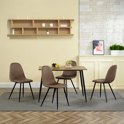 Maison Classique Set of 4 Modern Brown Dining Chairs