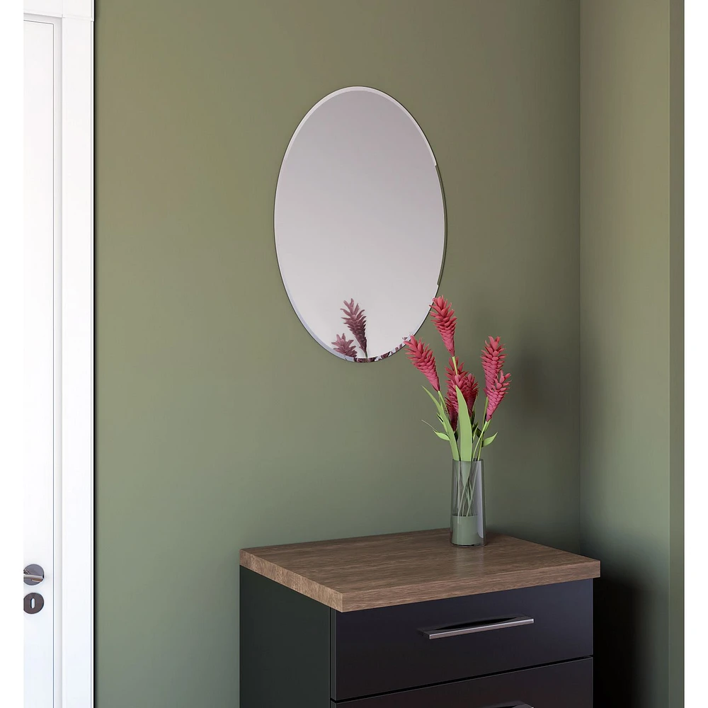 Charles Frameless Oval Wall Mirror