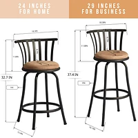 Set of 2 Swivel Counter Barstools 24"-29" by Maison Classique