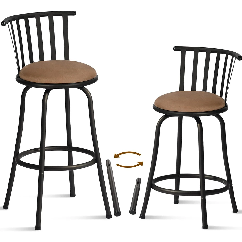 Set of 2 Swivel Counter Barstools 24"-29" by Maison Classique