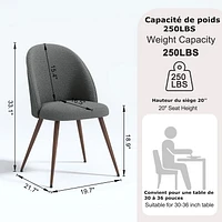 Set of 2 Grey Dining Chairs by Maison Classique