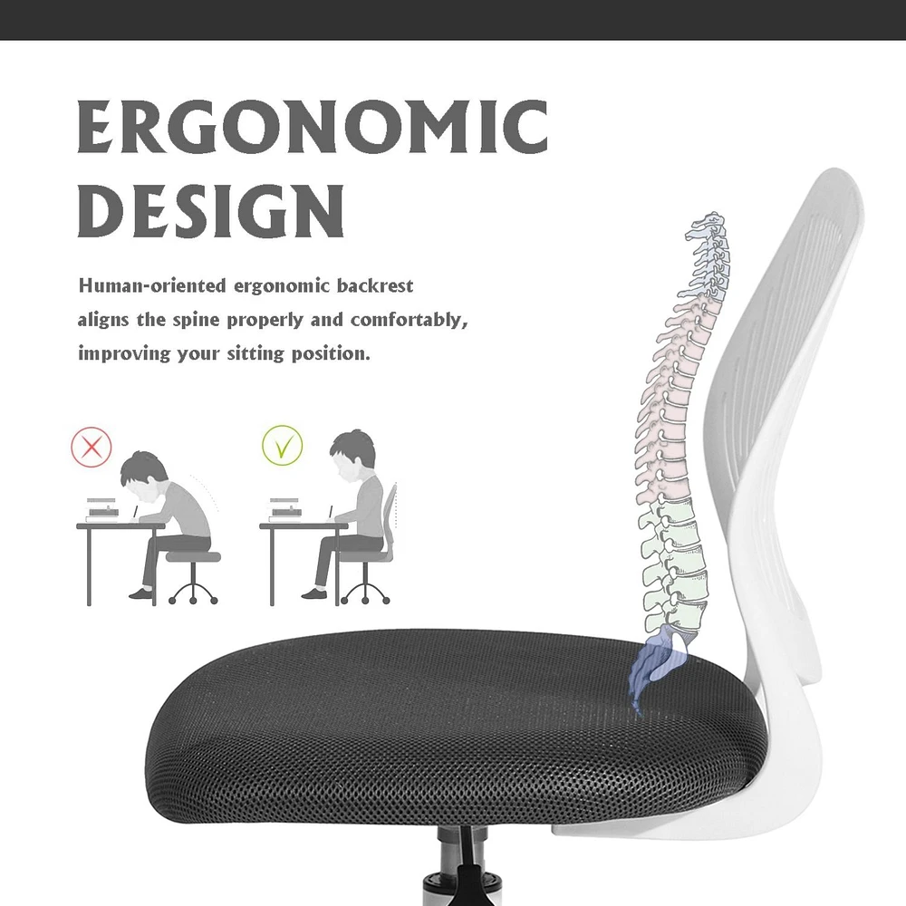 Grey and White Mesh Task Chair by Maison Classique