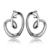 ELLE Sterling Silver Eternity Heart Stud Earrings