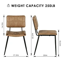 Round Dining Set with Cognac Chairs, Set of 3