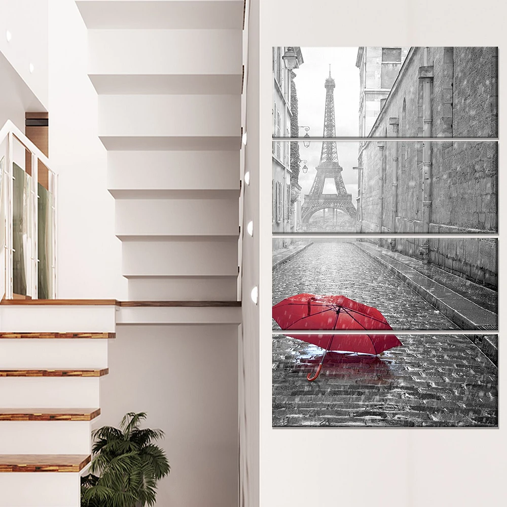 Eiffel View from Paris Street  Canvas Art Print