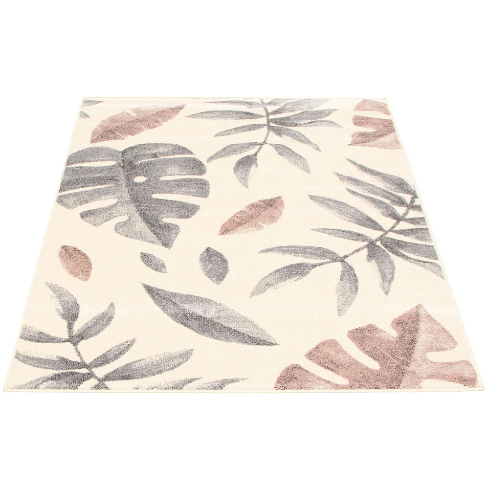 Feuilles Cream-Pink Rug