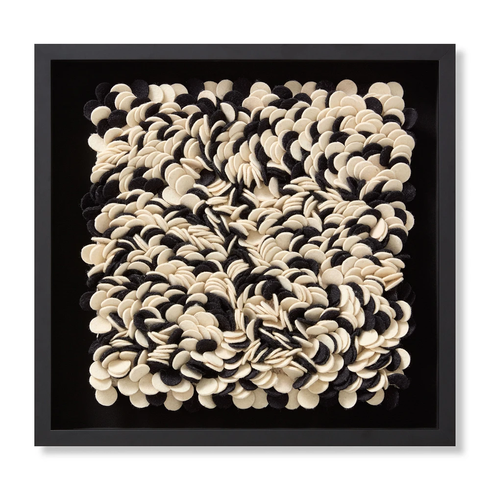 Loloi Salt Pepper Black and Ivory 2' x 2' Wall Art