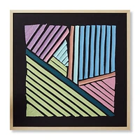 Loloi Unbiased Tape Black and Multi 3'4 " x 3'4 " Wall Art