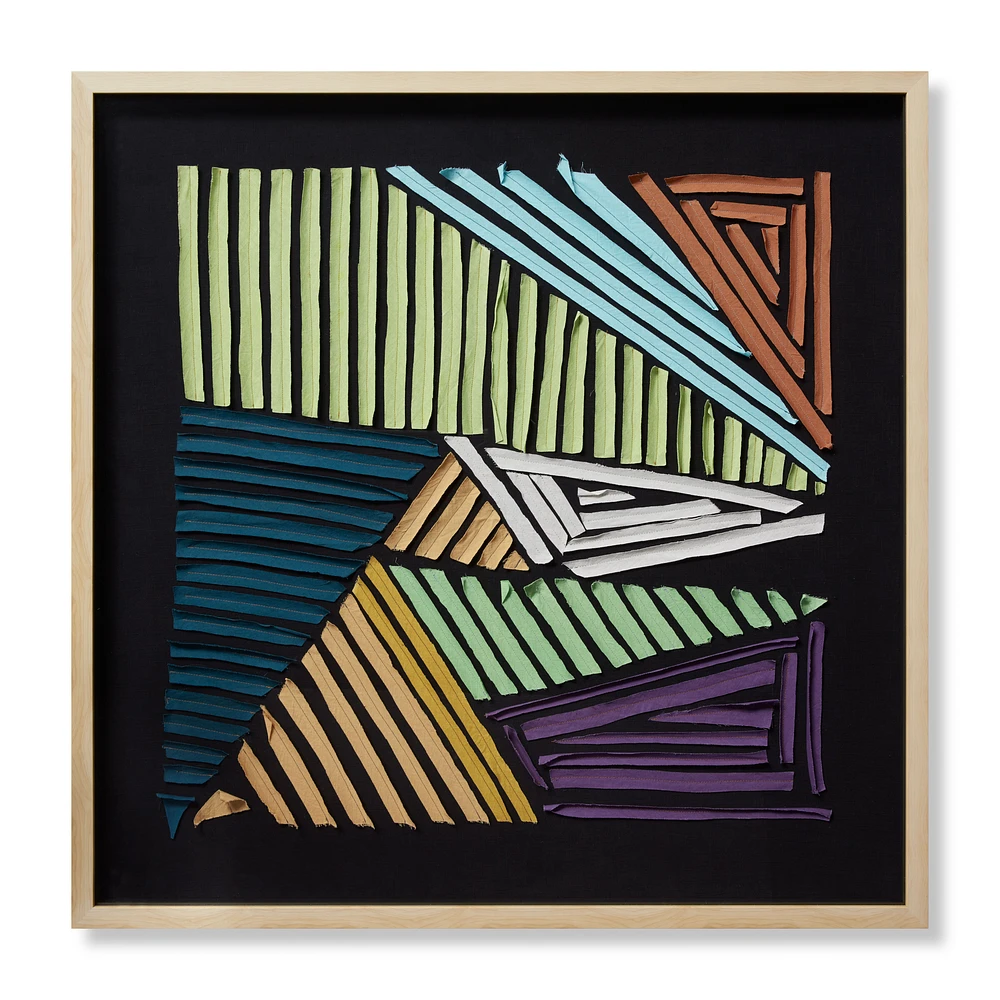 Loloi Straight Forward Black and Multi 3'4 " x 3'4 " Wall Art