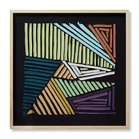 Loloi Straight Forward Black and Multi 3'4 " x 3'4 " Wall Art
