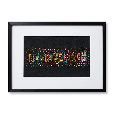 Loloi Live, Love, Laugh Black and Multi 2'5 " x 1'9 " Wall Art