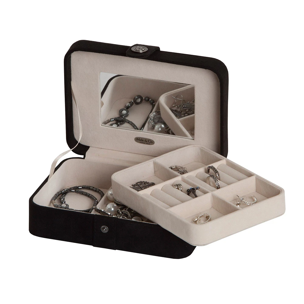 Mele and Co Giana Plush Fabric Fashion Jewellery Box