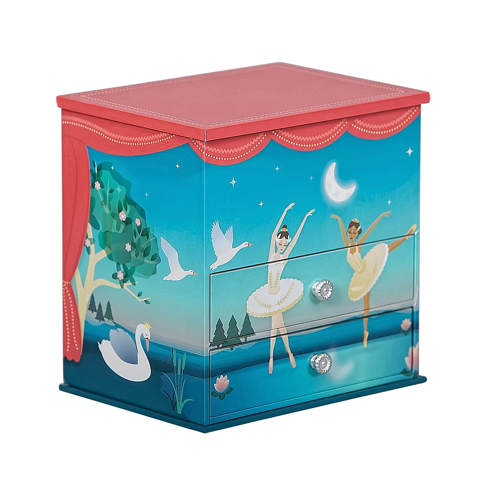 Mele and Co Mariel Musical Ballerina Jewellery Box - Blue and Coral