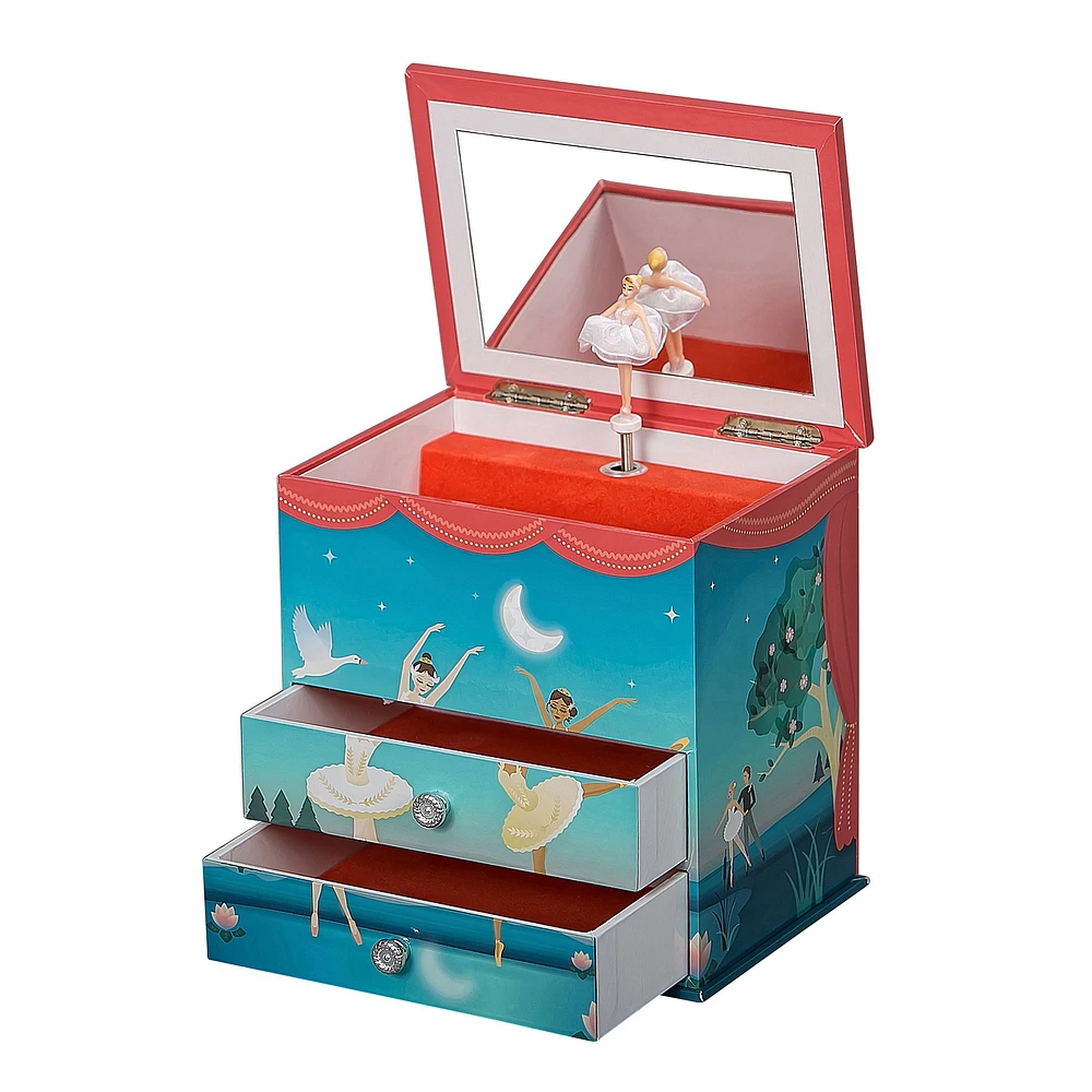 Mele and Co Mariel Musical Ballerina Jewellery Box - Blue and Coral