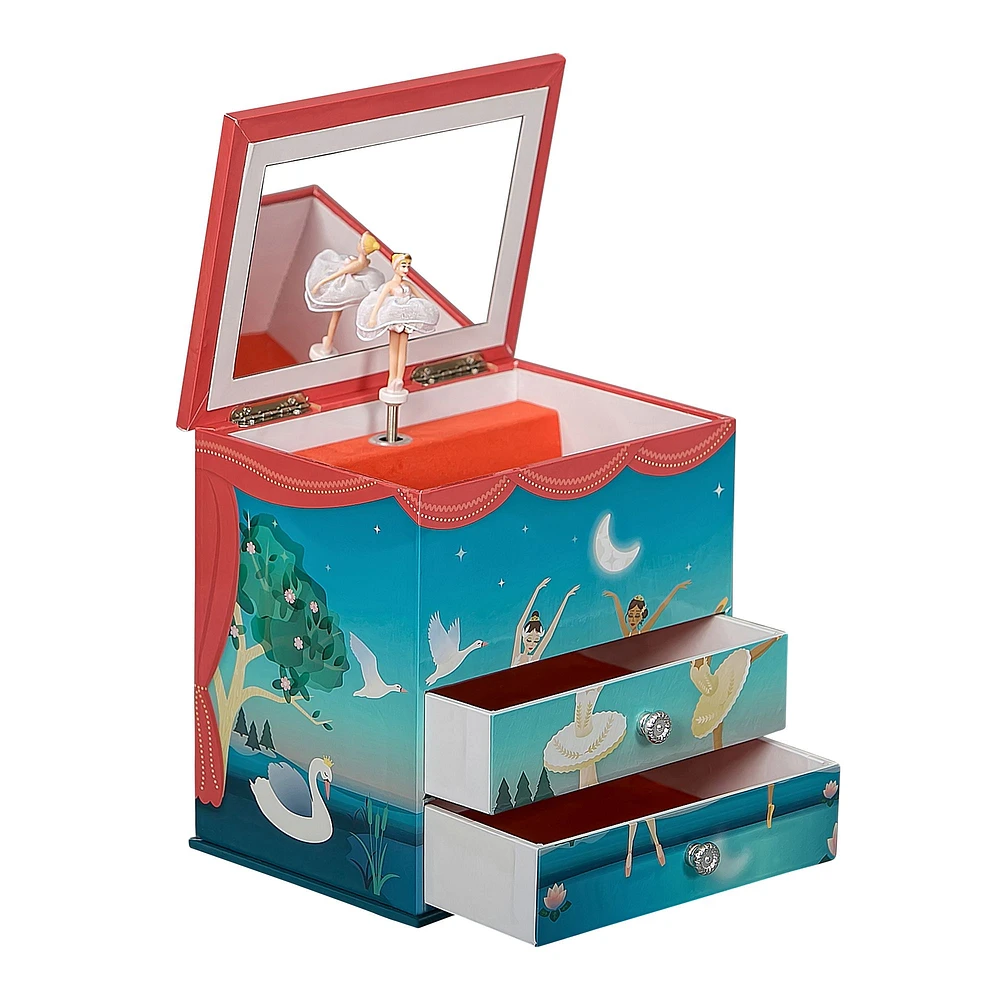 Mele and Co Mariel Musical Ballerina Jewellery Box - Blue and Coral