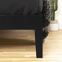 Vito Queen Solid Wood Platform Bed Pure Black by South Shore Furniture