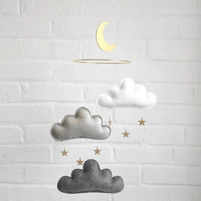 Cloud & Star Mobile - White, Grey & Charcoal