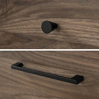 Flam 2-Drawer Nightstand in Natural Walnut and Matte Black by South Shore Furniture