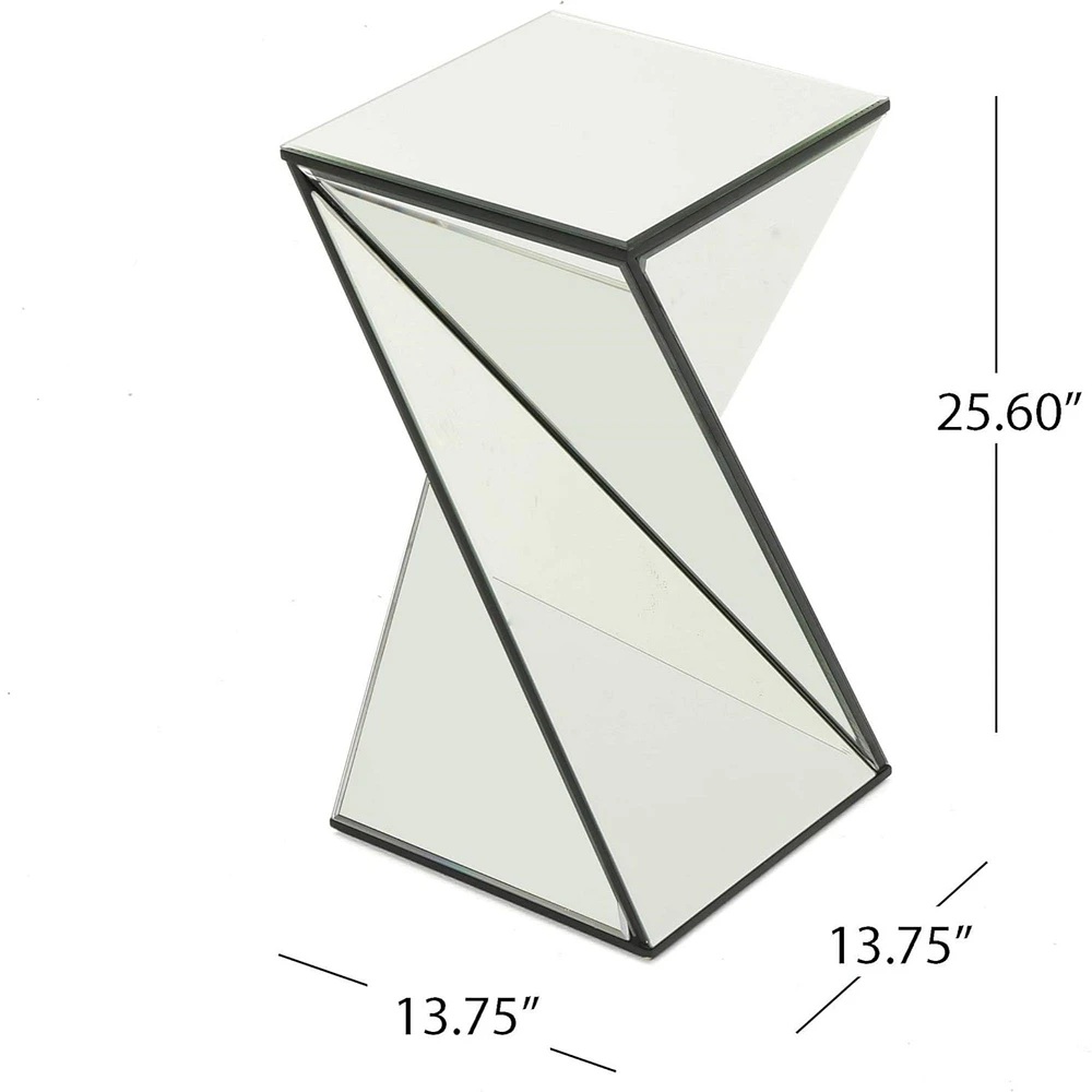 Modern Geometric Mirror Accent Table