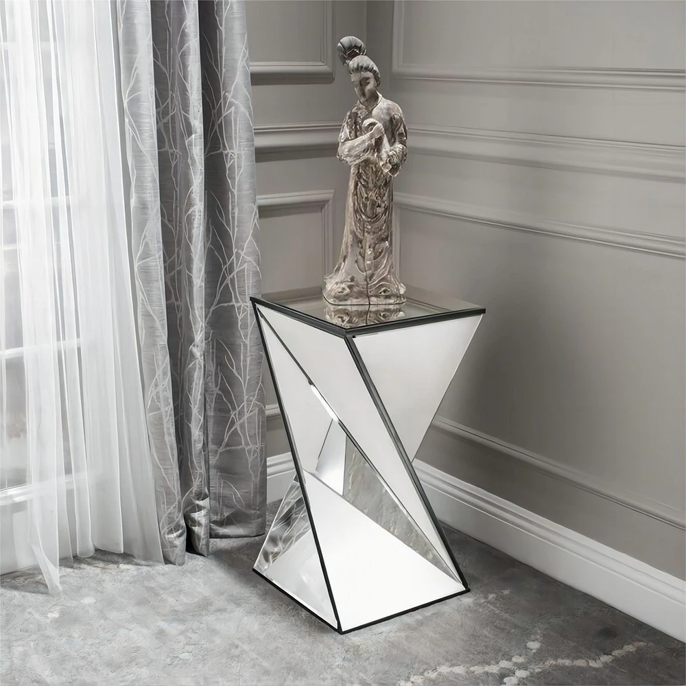 Modern Geometric Mirror Accent Table