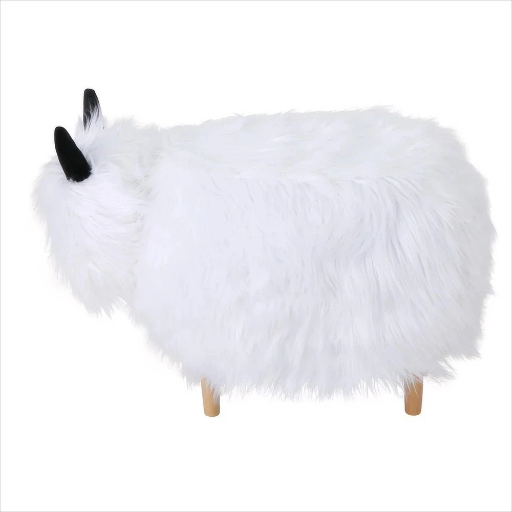 White Yak Fur Ottoman