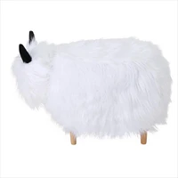 White Yak Fur Ottoman