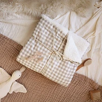 Checkerboard Baby Blanket - Beige