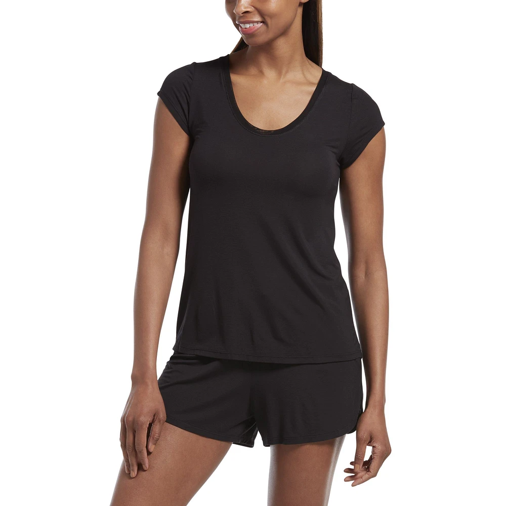 Ultra-Breathable Short-Sleeve Pyjama Top - Black