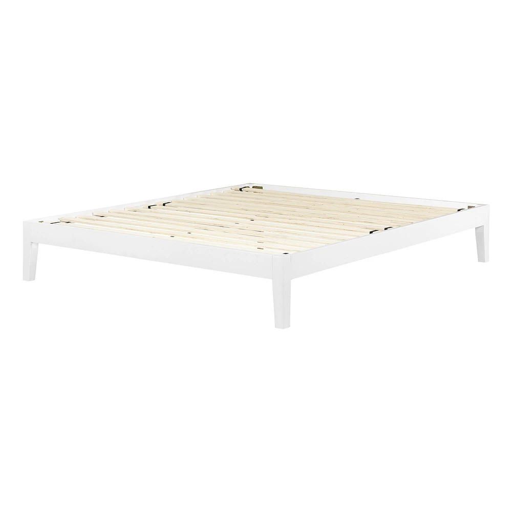 Vito King Solid Wood Platform Bed in Pure White by South Shore Furniture