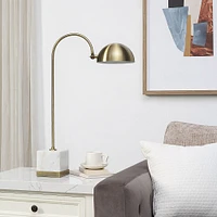 Lampe de table Volos en fer poli blanc