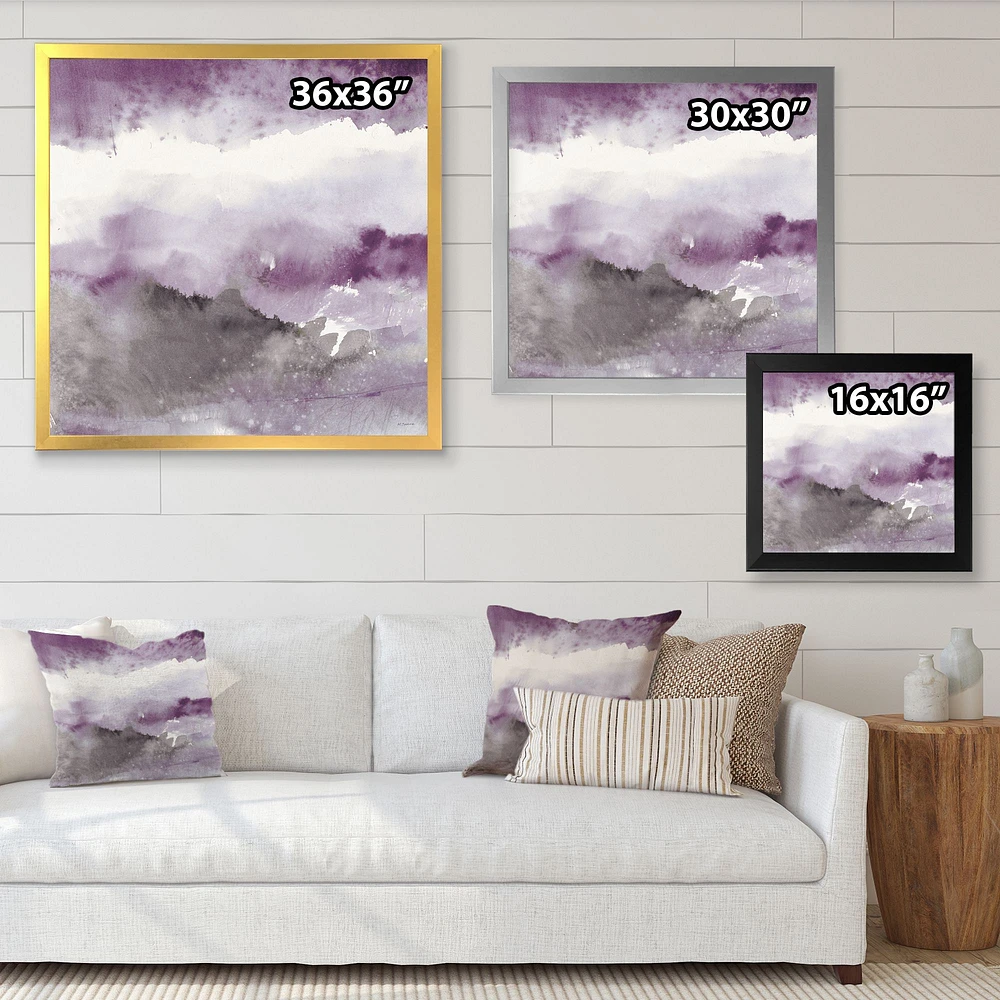Midnight at the Lake III Amethyst and Grey Wall Art