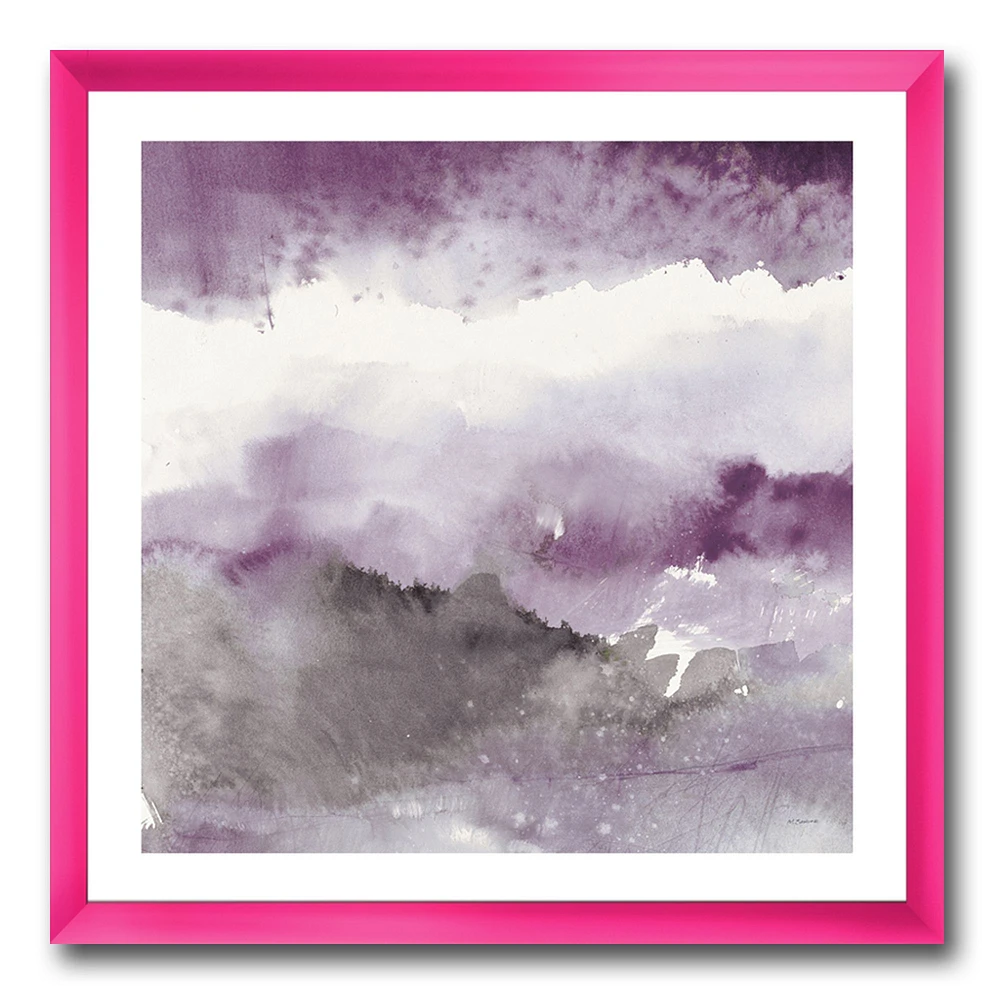 Midnight at the Lake III Amethyst and Grey Wall Art