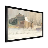 Winter on the Farm house  Canvas Art