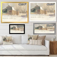 Winter on the Farm house  Canvas Art