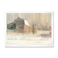 Winter on the Farm house  Canvas Art