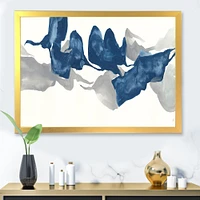 Gouache Sapphire on Gray  Canvas Wall Art