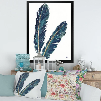 Gold Indigo Feathers IV Wall Art
